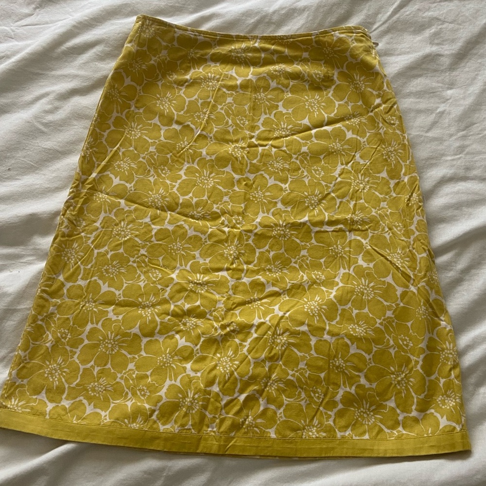 Boden Yellow Floral Skirt